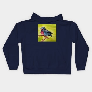 Lovely Cotinga bird watercolour painting Kids Hoodie